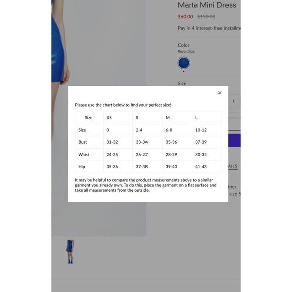 LBLC The Label Marta Mini Dress in Blue Small New Womens Vegan Faux Leather - Picture 12 of 14